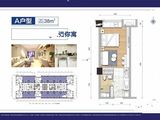 碧桂园城市之光_1室1厅1卫 建面38平米