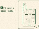 京汉君庭_3室2厅1卫 建面88平米
