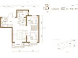 廊坊鸿坤理想城_2室2厅1卫 建面82平米