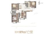 北京华发中央公园_3室2厅1卫 建面89平米