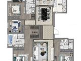 瑞虹新城天悦郡庭_4室2厅3卫 建面200平米