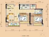春晖国际城_2室2厅1卫 建面77平米
