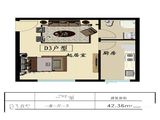 鑫川花园_1室1厅1卫 建面42平米
