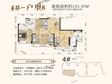 清镇住投大都汇_4室2厅2卫 建面143平米