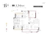 金鹏山河印_3室2厅2卫 建面136平米