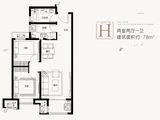 金辉优步水岸_2室2厅1卫 建面78平米