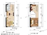 银川恒大御景X-LOFT公寓_A户型 建面48平米