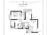 宝林枫景苑知翠里_3室1厅1卫 建面91平米