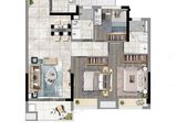 龙光玖云华庭_3室2厅2卫 建面89平米