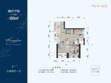 君临海域_3室2厅1卫 建面80平米