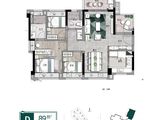 金地公园名著_3室2厅2卫 建面89平米